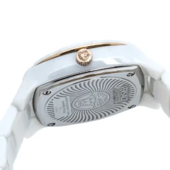 Versace White Mother Of Pearl White Ceramic Rose Gold Plated Stainless Steel DV One 63Q Women's Wristwatch 35 Mm For Women -Versace Official Website luxury women versace used watches p310293 003