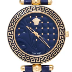 Versace Blue Rose Gold Plated Stainless Steel Vanitas K7Q Women's Wristwatch 40 Mm For Women -Versace Official Website luxury women versace used watches p314322 006