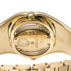 Versace White Opaline Yellow Gold Plated Stainless Steel Diamonds Eclissi 83Q Women's Wristwatch 39 Mm For Women -Versace Official Website luxury women versace used watches p325608 001