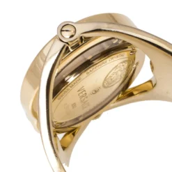 Versace White Opaline Yellow Gold Plated Stainless Steel Diamonds Eclissi 83Q Women's Wristwatch 39 Mm For Women -Versace Official Website luxury women versace used watches p325608 004