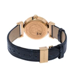 Versace Blue Gold Plated Stainless Steel Vanity P5Q Quartz Women's Wristwatch 35MM For Women -Versace Official Website luxury women versace used watches p335093 001
