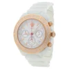 Versace White Ceramic Rose Gold Plated Stainless Steel Diamond DV One 11CC Unisex Wristwatch 40 Mm For Women