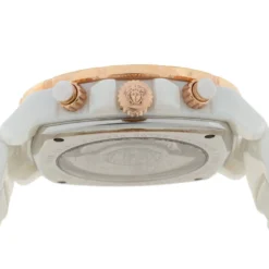 Versace White Ceramic Rose Gold Plated Stainless Steel Diamond DV One 11CC Unisex Wristwatch 40 Mm For Women -Versace Official Website luxury women versace used watches p336061 005