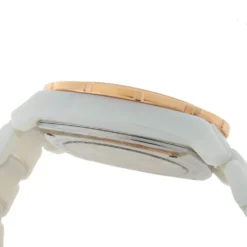 Versace White Ceramic Rose Gold Plated Stainless Steel Diamond DV One 11CC Unisex Wristwatch 40 Mm For Women -Versace Official Website luxury women versace used watches p336061 006