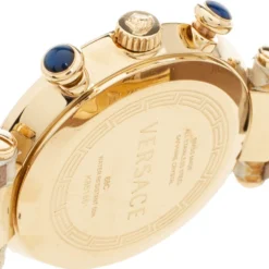 Versace White Mother Of Pearl Gold Plated Steel Diamond Python Leather Reve 68C Women's Wristwatch 40 Mm For Women -Versace Official Website luxury women versace used watches p336822 005