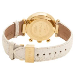 Versace White Mother Of Pearl Gold Plated Steel Diamond Python Leather Reve 68C Women's Wristwatch 40 Mm For Women -Versace Official Website luxury women versace used watches p336822 007