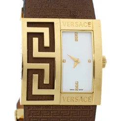 Versace White Yellow Gold Tone Stainless Steel V-Greca 64Q Women's Wristwatch 36 Mm For Women -Versace Official Website luxury women versace used watches p339258 008