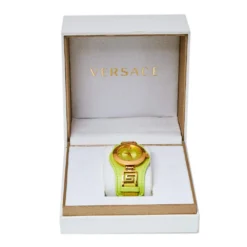 Versace Yellow Green Rose Gold Plated Stainless Steel V Signature VLA070014 Women's Wristwatch 35 Mm For Women -Versace Official Website luxury women versace used watches p358383 001