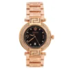 Versace Black Rose Gold Plated Stainless Steel Diamond Reve 68Q Women's Wristwatch 35 Mm For Women
