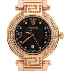 Versace Black Rose Gold Plated Stainless Steel Diamond Reve 68Q Women's Wristwatch 35 Mm For Women -Versace Official Website luxury women versace used watches p359757 006