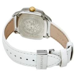 Versace White Two-Tone Stainless Steel Leather Dylos VQD020015 Women's Wristwatch 35 Mm For Women -Versace Official Website luxury women versace used watches p380311 001