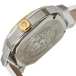 Versace White Two-Tone Stainless Steel Leather Dylos VQD020015 Women's Wristwatch 35 Mm For Women -Versace Official Website luxury women versace used watches p380311 003