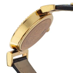 Versace Brown Gold Plated Stainless Steel & Leather Vanity P5Q Women's Wristwatch 35 Mm For Women -Versace Official Website luxury women versace used watches p387030 007