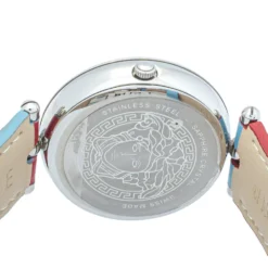 Versace Blue Stainless Steel & Leather Palazzo VCO 070017 Women's Wristwatch 37mm For Women -Versace Official Website luxury women versace used watches p387922 005
