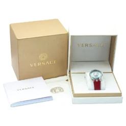 Versace Blue Stainless Steel & Leather Palazzo VCO 070017 Women's Wristwatch 37mm For Women -Versace Official Website luxury women versace used watches p387922 009