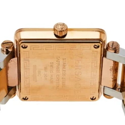 Versace Mother Of Pearl Two Tone Stainless Steel Reve Carre 88Q Women's Wristwatch 30 Mm For Women -Versace Official Website luxury women versace used watches p398478 004