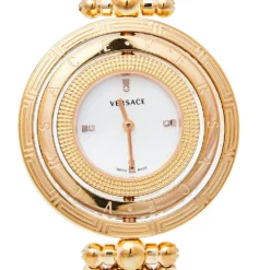 Versace Mother Of Pearl Gold Plated Stainless Steel Eon 80Q Women's Wristwatch 39 Mm For Women -Versace Official Website luxury women versace used watches p408359 005