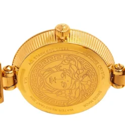 Versace Blue Gold Plated Stainless Steel Leather V-Signature VLA Women's Wristwatch 35 Mm For Women -Versace Official Website luxury women versace used watches p411507 1617197539 006