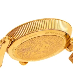 Versace Blue Gold Plated Stainless Steel Leather V-Signature VLA Women's Wristwatch 35 Mm For Women -Versace Official Website luxury women versace used watches p411507 1617197554 008