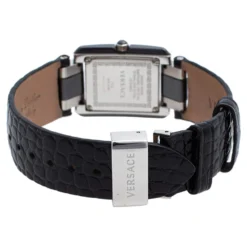 Versace Black Stainless Steel & Ceramic Leather Era 70Q Women's Wristwatch 24 Mm For Women -Versace Official Website luxury women versace used watches p417242 004