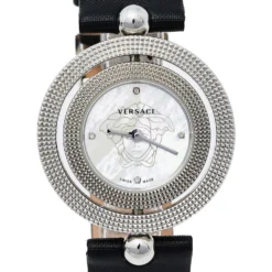 Versace Mother Of Pearl Stainless Steel Leather Eon 79Q Women's Wristwatch 34 Mm For Women -Versace Official Website luxury women versace used watches p417544 006