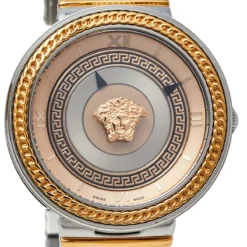 Versace Champagne Two-Tone Stainless Steel V-Metal Icon VLC080014 Women's Wristwatch 40 Mm For Women -Versace Official Website luxury women versace used watches p429818 007