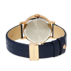 Versace Blue Gold Plated Stainless Steel Leather Virtus VEHC Women's Wristwatch 36 Mm For Women -Versace Official Website luxury women versace used watches p444615 004