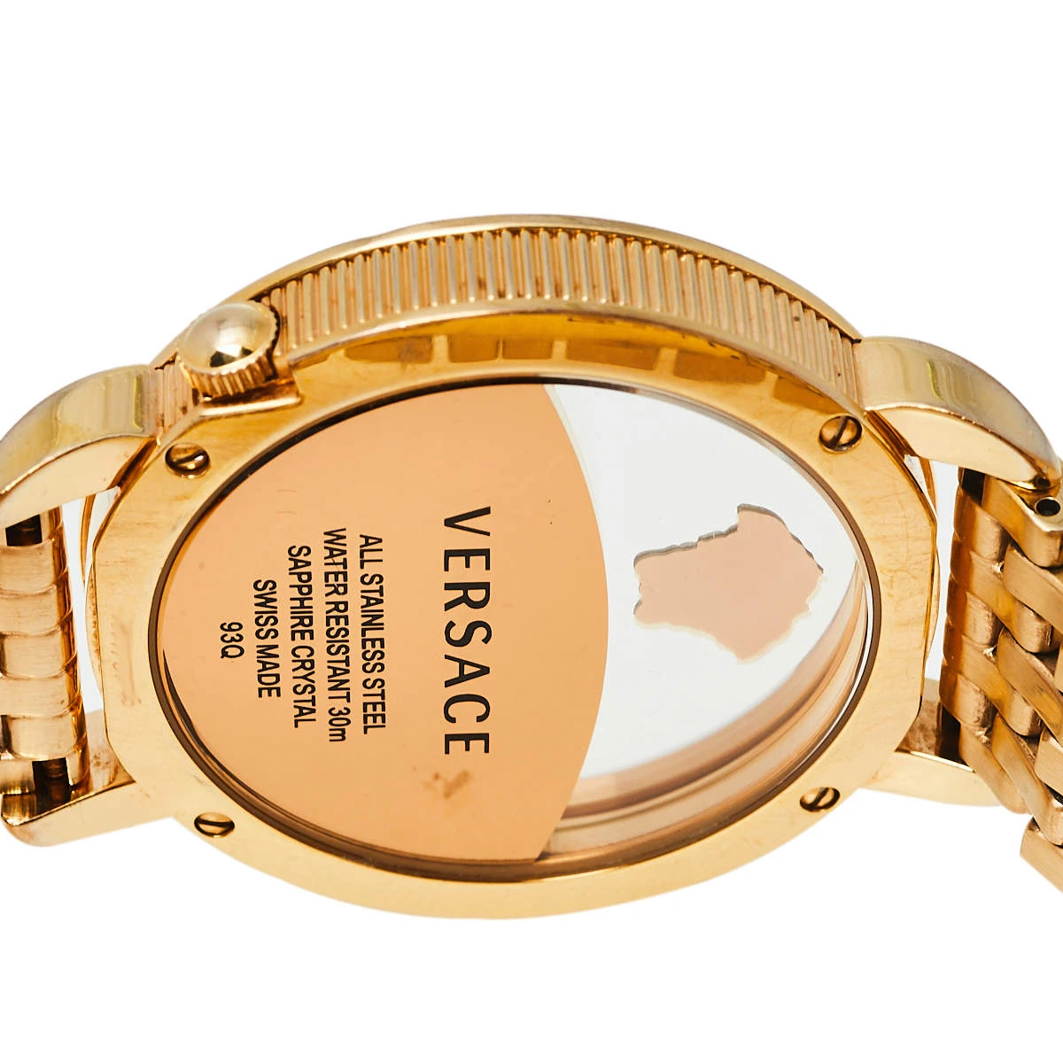 Versace Purple Gold Plated Stainless Steel Krios 93Q Women's Wristwatch 38 Mm For Women 4 Versace Purple Gold Plated Stainless Steel Krios 93Q Women's Wristwatch 38 Mm For Women - Image 4