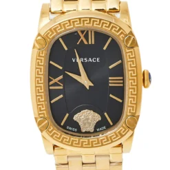 Versace Black Gold Plated Stainless Steel Couture Oval VE1B Women's Wristwatch 29 Mm For Women -Versace Official Website luxury women versace used watches p446860 005