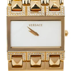 Versace Mother Of Pearl Gold Plated Stainless Steel Cleopatra 85Q Women's Wristwatch 33 Mm For Women -Versace Official Website luxury women versace used watches p448596 005