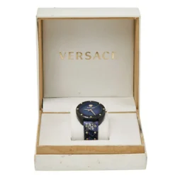 Versace Blue Ion Plated Steel Leather Shadov VEBM00418 Women's Wristwatch 38 Mm For Women -Versace Official Website luxury women versace used watches p450377 009