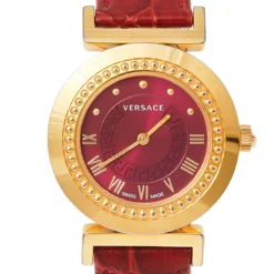 Versace Red Gold Plated Stainless Steel & Leather Vanity P5Q Women's Wristwatch 35 Mm For Women 10 Versace Red Gold Plated Stainless Steel & Leather Vanity P5Q Women's Wristwatch 35 Mm For Women -Versace Official Website luxury women versace used watches p459961 003