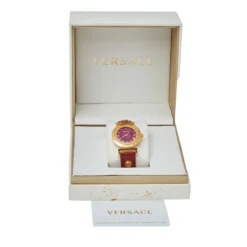 Versace Red Gold Plated Stainless Steel & Leather Vanity P5Q Women's Wristwatch 35 Mm For Women 15 Versace Red Gold Plated Stainless Steel & Leather Vanity P5Q Women's Wristwatch 35 Mm For Women -Versace Official Website luxury women versace used watches p459961 006