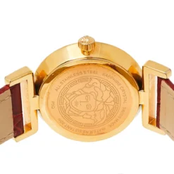 Versace Red Gold Plated Stainless Steel & Leather Vanity P5Q Women's Wristwatch 35 Mm For Women 11 Versace Red Gold Plated Stainless Steel & Leather Vanity P5Q Women's Wristwatch 35 Mm For Women -Versace Official Website luxury women versace used watches p459961 008