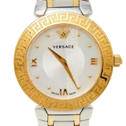 Versace Mother Of Pearl Gold Plated Stainless Steel Daphnis V16 Women's Wristwatch 35 MM For Women -Versace Official Website luxury women versace used watches p461447 002