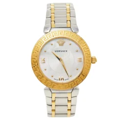 Versace Mother Of Pearl Gold Plated Stainless Steel Daphnis V16 Women's Wristwatch 35 MM For Women