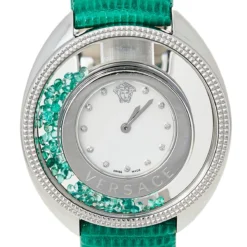 Versace Mother Of Pearl Stainless Steel Lizard Destiny Precious 86Q Women's Wristwatch 40 Mm For Women -Versace Official Website luxury women versace used watches p465641 008