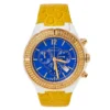 Versace Blue Ceramic & Gold Tone Stainless Steel Leather DV One 28C Women's Wristwatch 42 Mm For Women