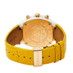 Versace Blue Ceramic & Gold Tone Stainless Steel Leather DV One 28C Women's Wristwatch 42 Mm For Women -Versace Official Website luxury women versace used watches p467105 005