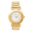 Versace Opaline White Yellow Gold Tone Stainless Steel Vanity P5Q Women's Wristwatch 35 Mm For Women
