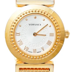 Versace Opaline White Yellow Gold Tone Stainless Steel Vanity P5Q Women's Wristwatch 35 Mm For Women 10 Versace Opaline White Yellow Gold Tone Stainless Steel Vanity P5Q Women's Wristwatch 35 Mm For Women -Versace Official Website luxury women versace used watches p468850 004