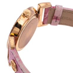 Versace Lilac Gold Plated Stainless Steel Leather Vanity P5Q Women's Wristwatch 35 Mm For Women -Versace Official Website luxury women versace used watches p473115 003