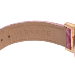 Versace Lilac Gold Plated Stainless Steel Leather Vanity P5Q Women's Wristwatch 35 Mm For Women -Versace Official Website luxury women versace used watches p473115 008