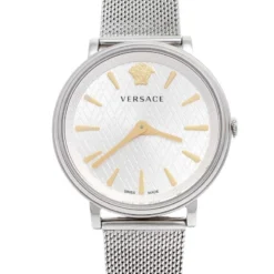 Versace Silver Stainless Steel V-Circle VRSCVBP050017 Women's Wristwatch 38 Mm For Women -Versace Official Website luxury women versace used watches p487948 1630557404 011