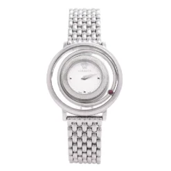 Versace Silver Stainless Steel Venus FHQ Women's Wristwatch 39 Mm For Women