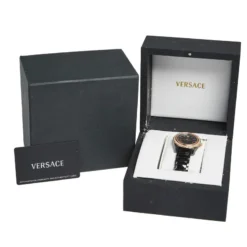 Versace Black Ceramic Rose Gold Stainless Steel Diamonds DV One Glamour 63Q Men's Wristwatch 34 Mm For Men -Versace Official Website luxury women versace used watches p493647 1631450651 010