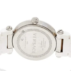 Versace White Mother Of Pearl White Ceramic Stainless Steel Rubber Reve 92Q Women's Wristwatch 35 Mm For Women -Versace Official Website luxury women versace used watches p495473 1631938550 009