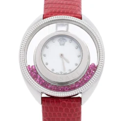 Versace Mother Of Pearl Stainless Steel Leather Destiny Spirit 86Q Women's Wristwatch 40 Mm For Women -Versace Official Website luxury women versace used watches p501231 004