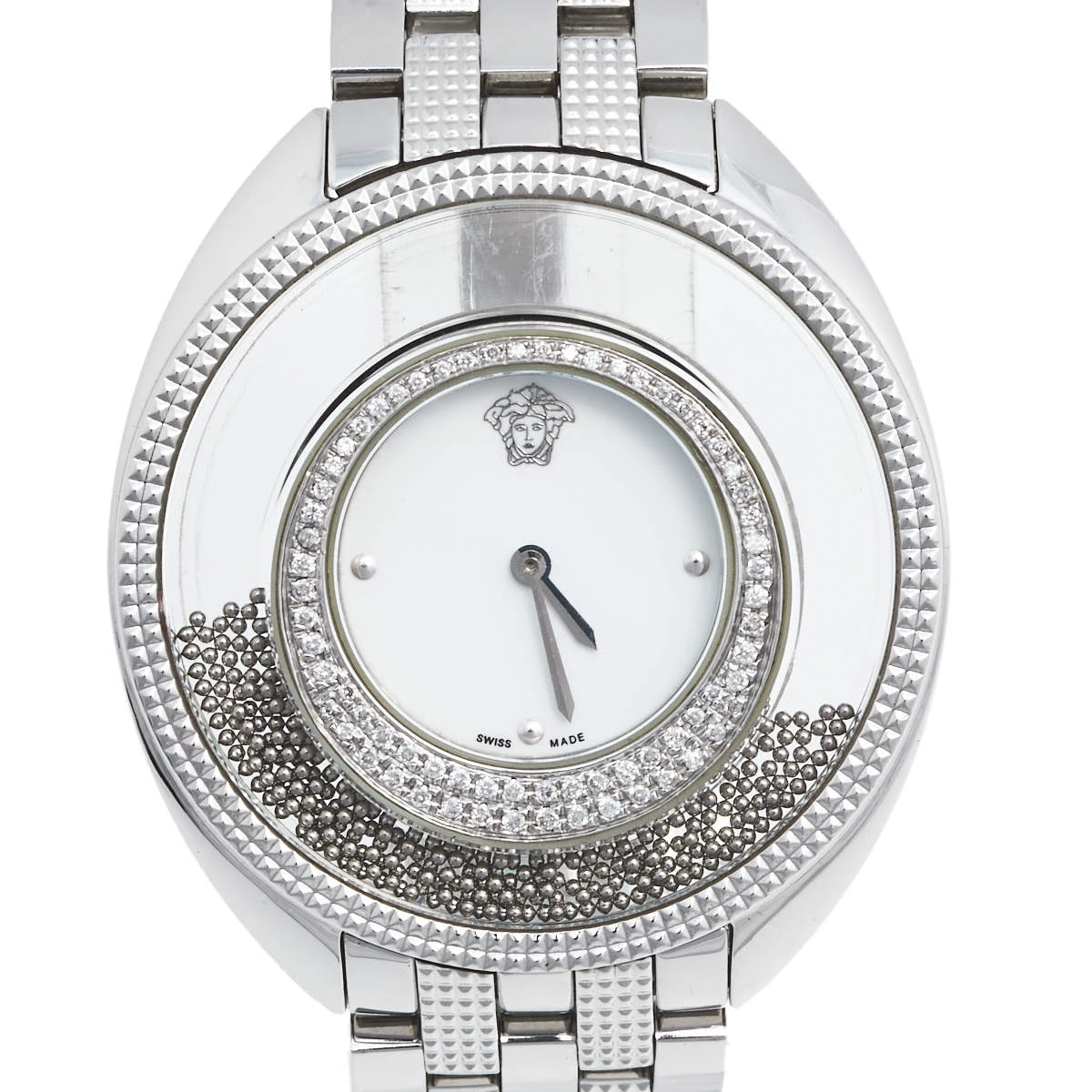 Versace White Stainless Steel Diamond Destiny Spirit 86Q Women's Wristwatch 39 Mm For Women 3 Versace White Stainless Steel Diamond Destiny Spirit 86Q Women's Wristwatch 39 Mm For Women - Image 3