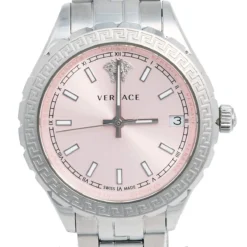 Versace Pink Stainless Steel Hellenyium V12010015 Women's Wristwatch 35 Mm For Women -Versace Official Website luxury women versace used watches p527724 006